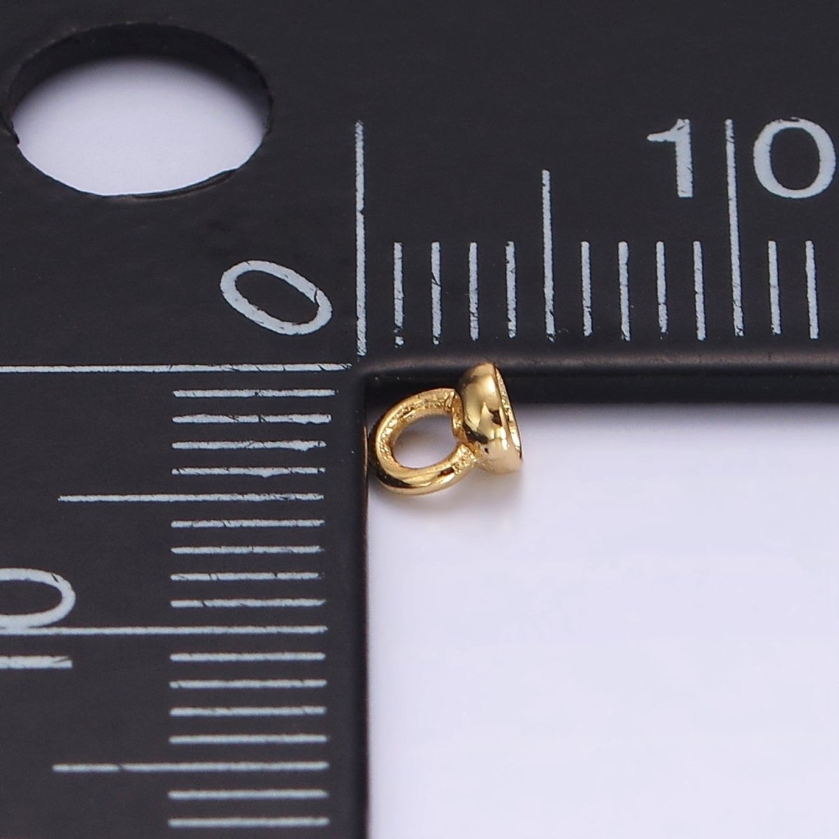 Gold Bead and Pearl Cap with peg for top beads Minimalist Charm Supply Component | AG105 - DLUXCA