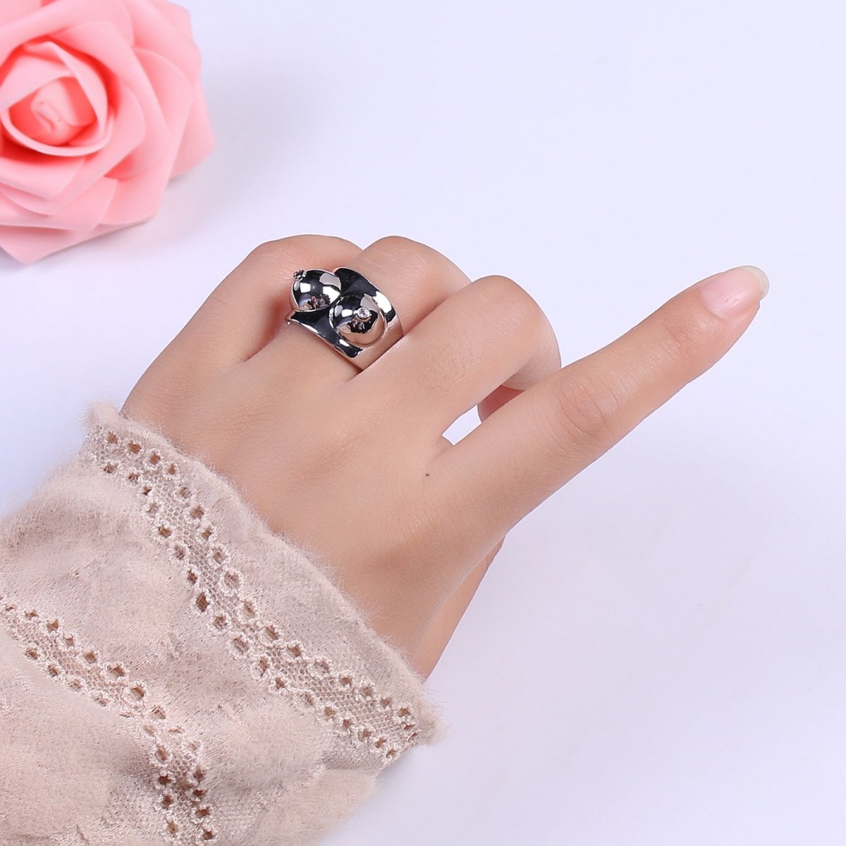 Gold Boobs Ring Novelty Silver Breast Cancer Awareness. Celebrating Breastfeeding Jewelry Gold Boobs Ring Novelty Silver Breast Cancer Awareness. Celebrating Breastfeeding Jewelry U-025 U-026 - DLUXCA