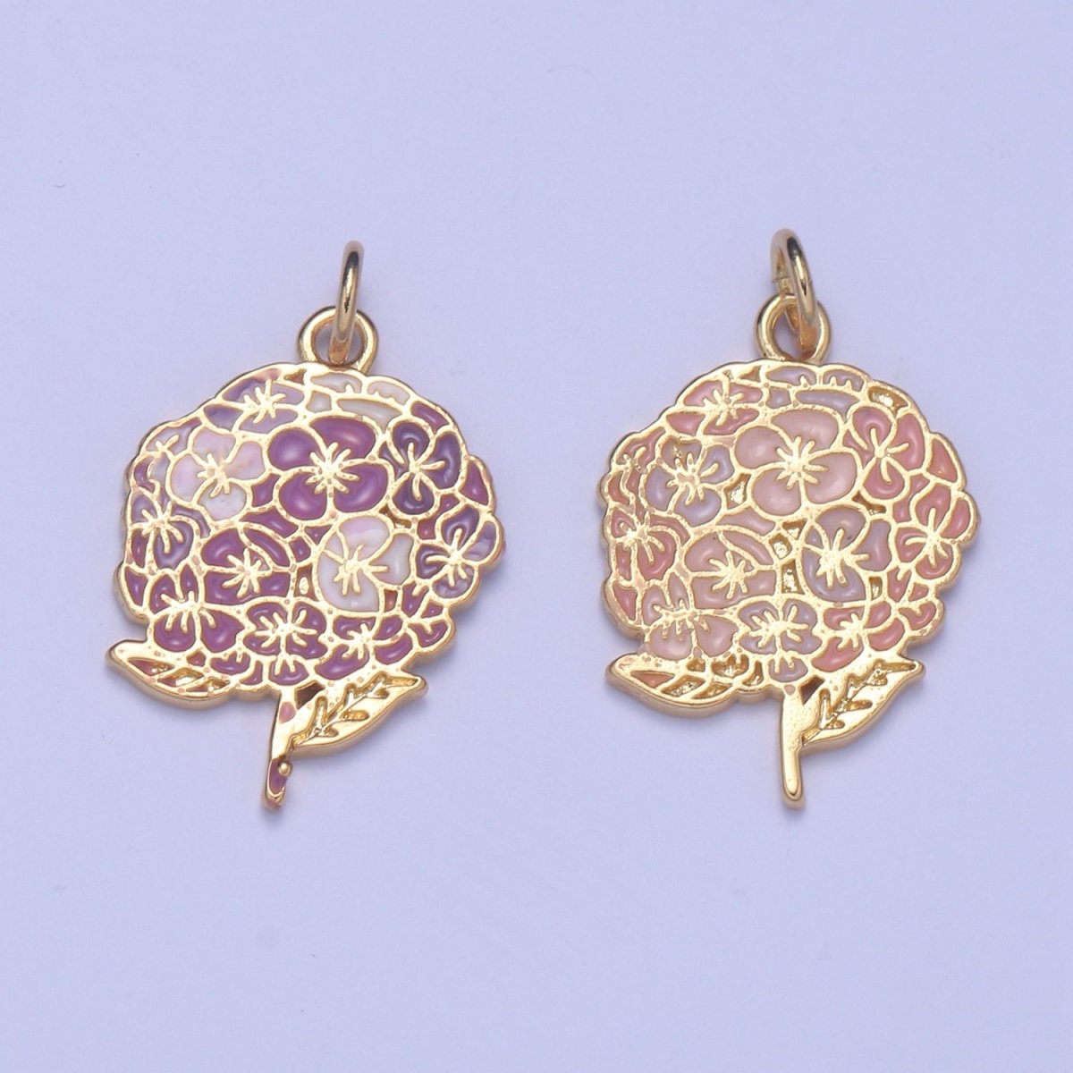 Gold Bouquet Charms - wedding bouquet charms - Daisy Flower Charm -Enamel Bridal Wedding Bridesmaid Gifts Necklace Charm Jewelry Making E-290 E-291 - DLUXCA