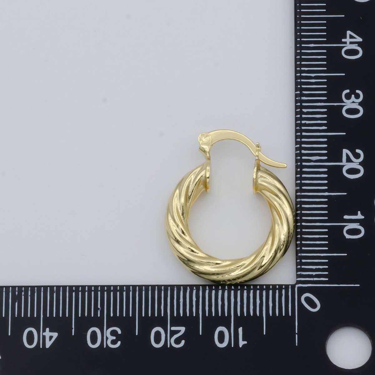 Gold Braided Round Huggies Earrings, Plain Gold Filled Mini Geometric Formal/Casual Wear Earring Jewelry P-125 P-126 P-127 - DLUXCA