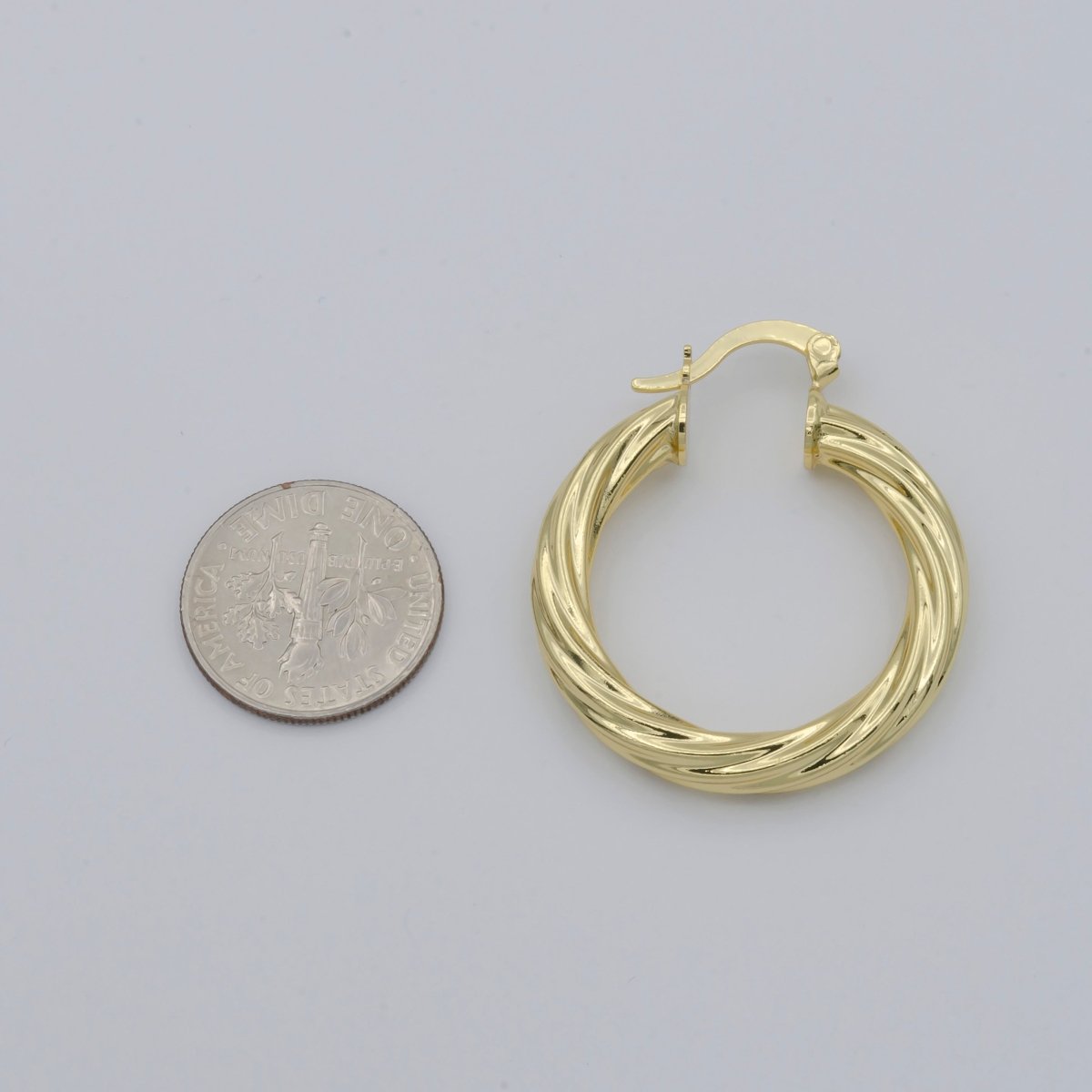 Gold Braided Round Huggies Earrings, Plain Gold Filled Mini Geometric Formal/Casual Wear Earring Jewelry P-125 P-126 P-127 - DLUXCA