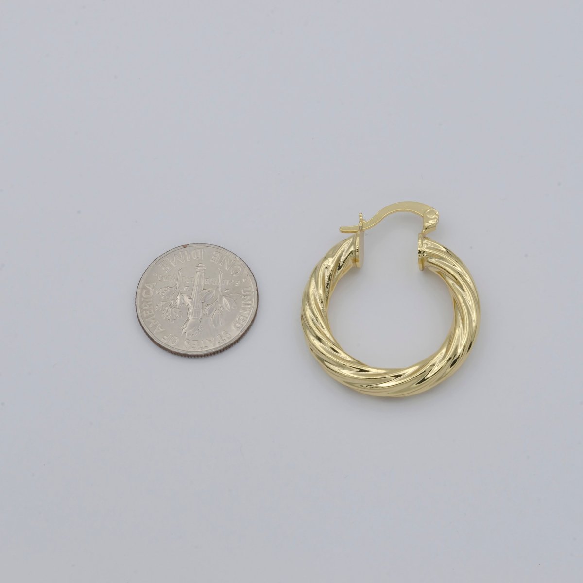 Gold Braided Round Huggies Earrings, Plain Gold Filled Mini Geometric Formal/Casual Wear Earring Jewelry P-125 P-126 P-127 - DLUXCA