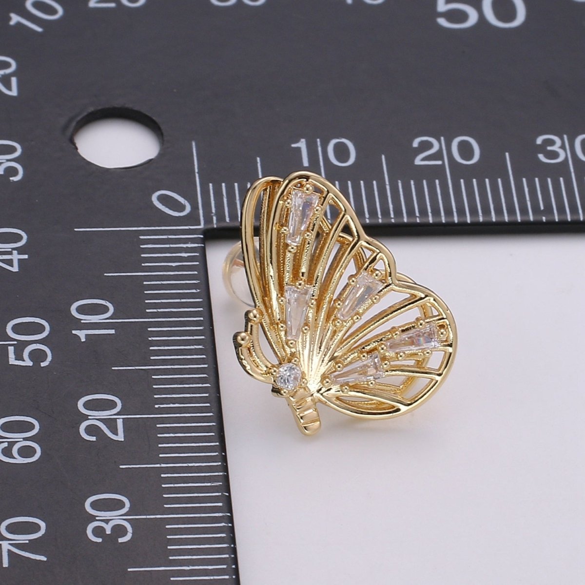 Gold Butterfly Earrings • butterfly stud earrings • Bold earrings • Statement earrings • Big stud earrings • gold stud earrings Q-349 - DLUXCA