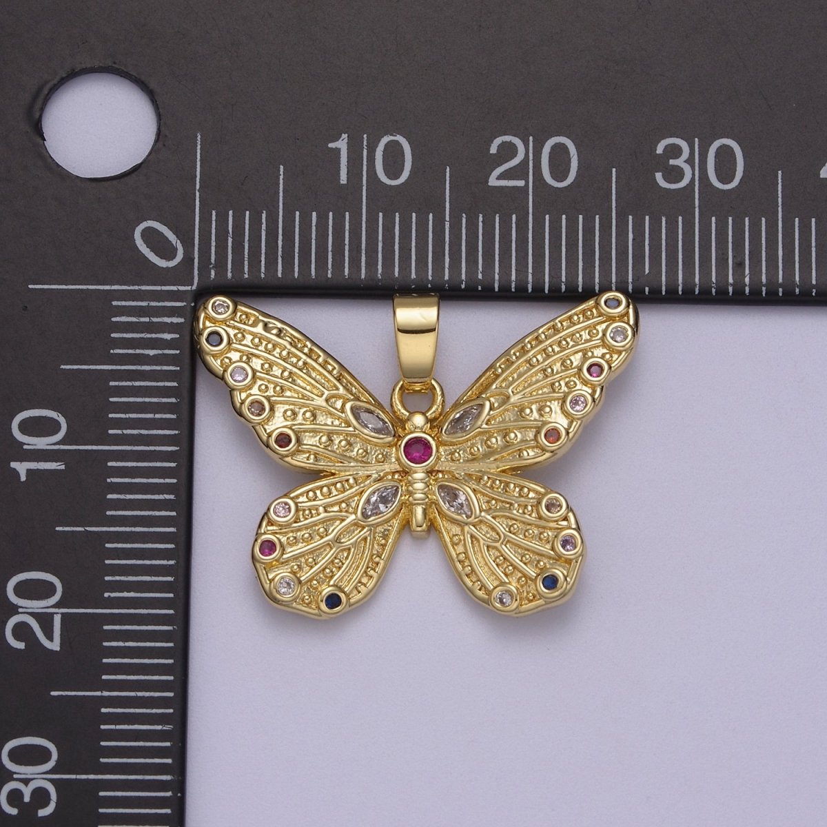 Gold Butterfly Pendant Mariposa Monarch Insect Jewelry Charm for Necklace Bracelet Supply N-608 - DLUXCA