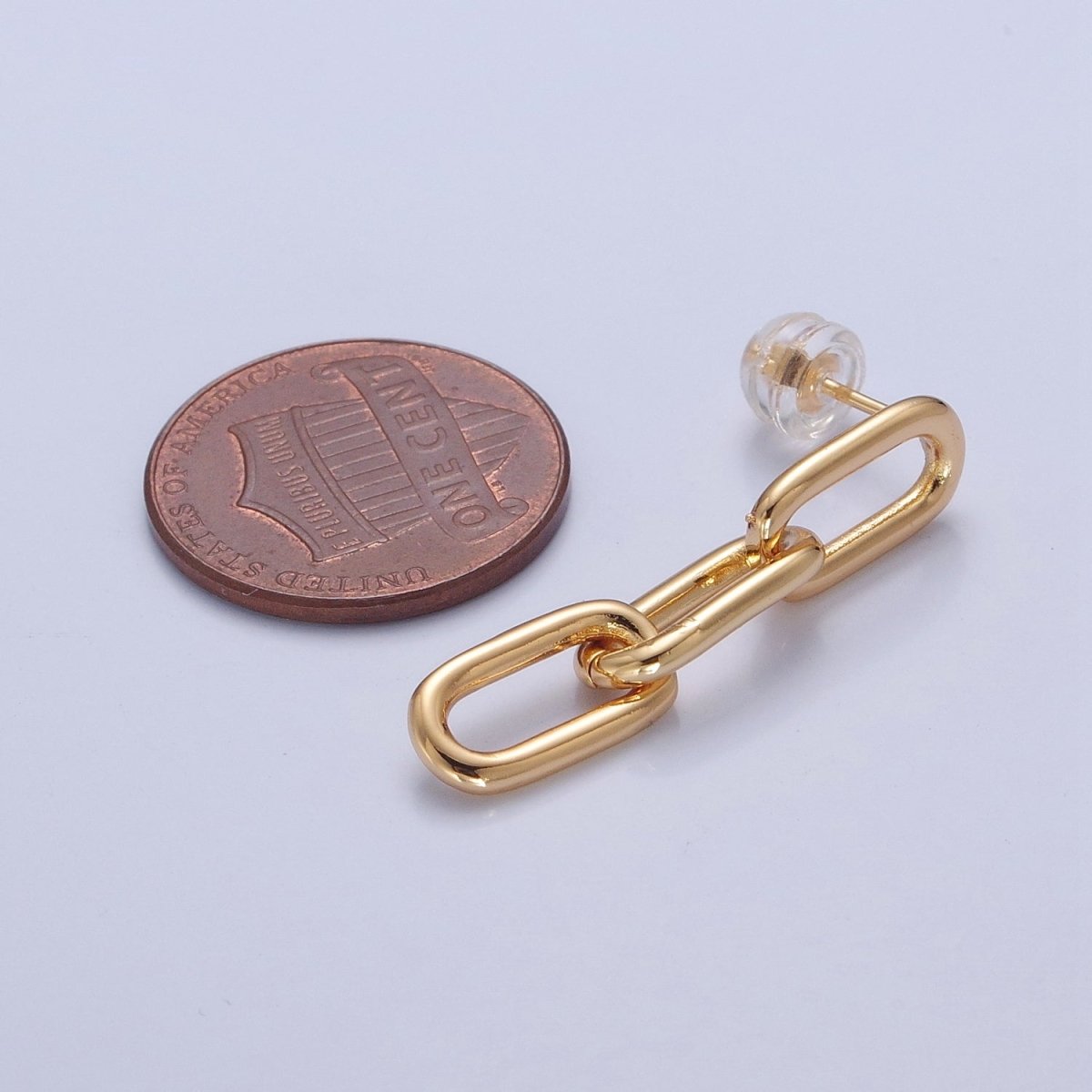 Gold Cable Link Earrings • Minimalist Gold Earrings • Perfect Gift for Her V-176 V-177 - DLUXCA