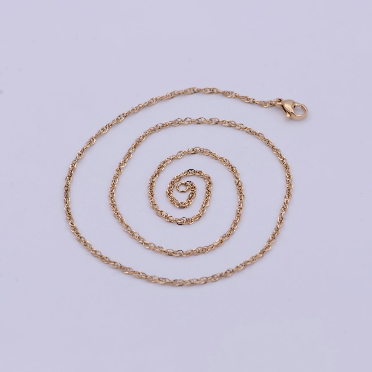 Gold Cable Link Necklace Simple Gold Necklace, Layering Chain and Link Gold Chain for DIY Jewelry | WA-763 Clearance Pricing - DLUXCA