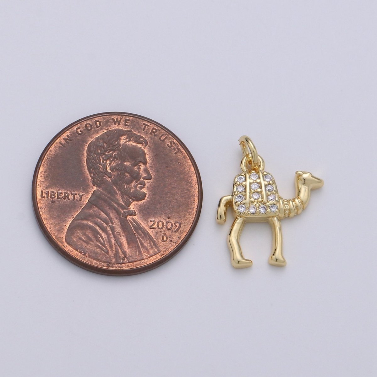 Gold Camel Charm - 14k Gold Filled Camel Pendant - Arabian Desert Charms - Animal Jewelry for Bracelet Necklace Earring Component D-644 - DLUXCA