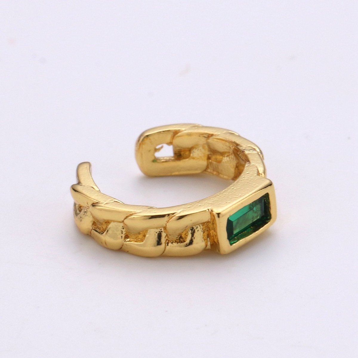 Gold Chain Ear Cuff, Gold Earrings, Thick Chain EarCuff, Cuban Link Chain Earrings, Wrap Earrings, Minimalist Earrings AI-106 AI-107 - DLUXCA