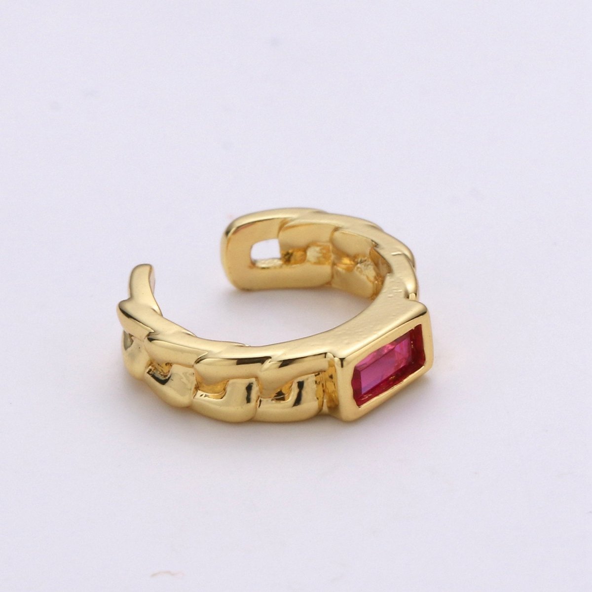 Gold Chain Ear Cuff, Gold Earrings, Thick Chain EarCuff, Cuban Link Chain Earrings, Wrap Earrings, Minimalist Earrings AI-106 AI-107 - DLUXCA