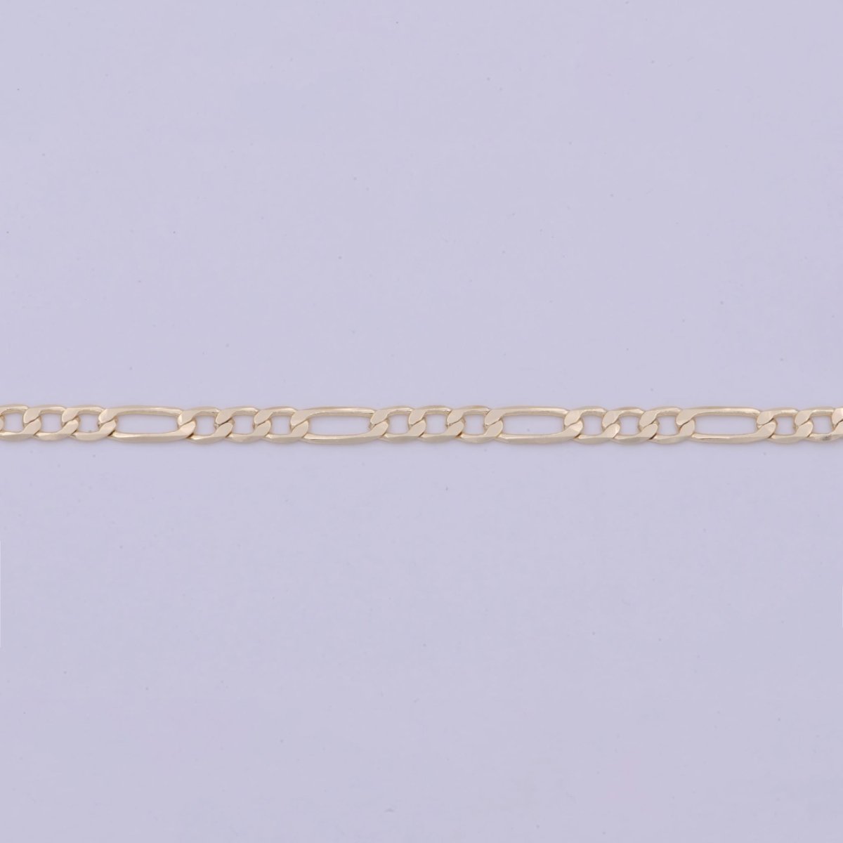 Gold Chain Half Pearl Necklace - Gold Figaro Chain Necklace - Dainty Pearl Choker - Emerald Green CZ | WA-511 Clearance Pricing - DLUXCA