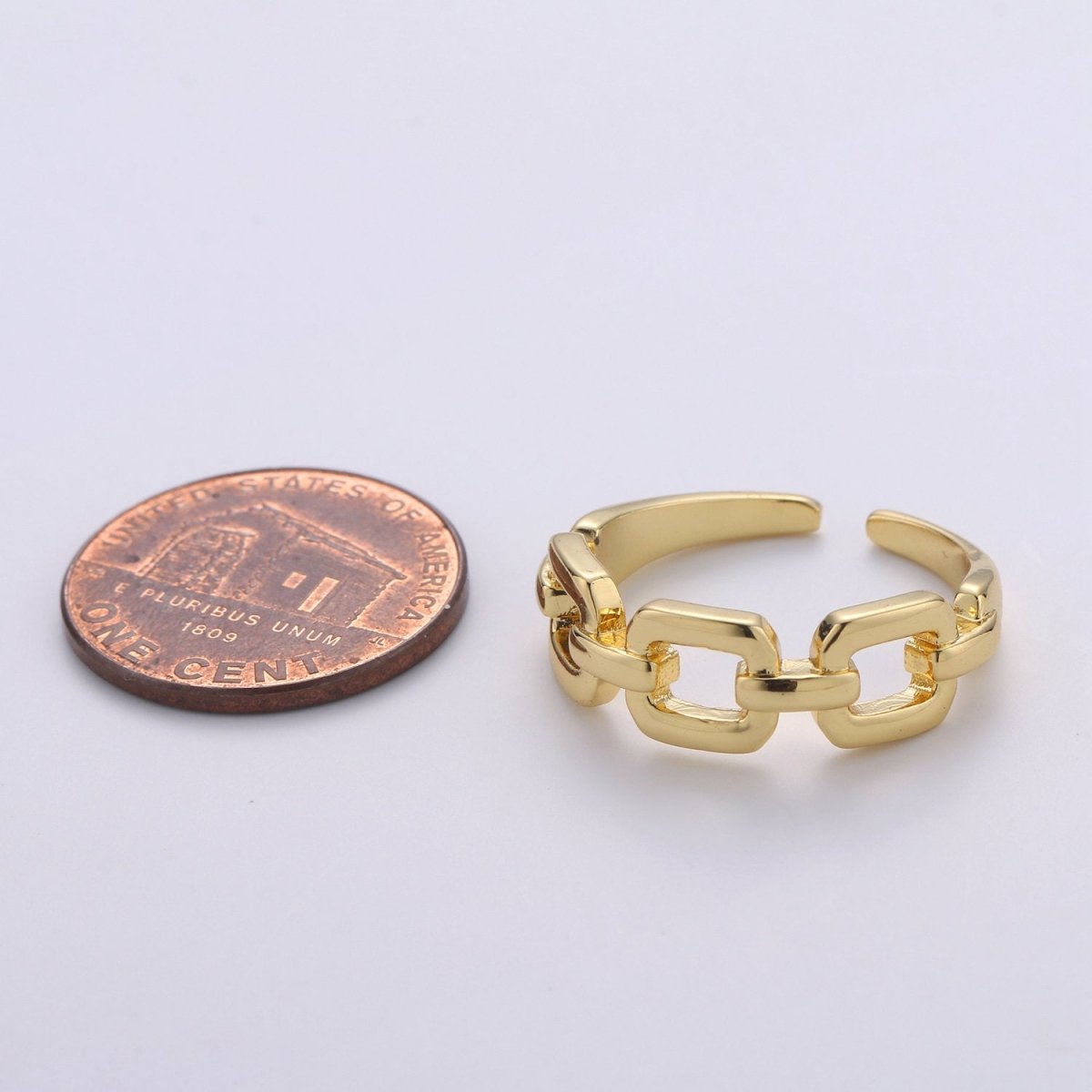 Gold Chain Ring, Minimalist Ring, Gold Ring, Dainty Ring, Ring, Stackable Ring, Midi Ring, Gold Stacking Ring, Gold Chain Adustable Ring R-028 - DLUXCA