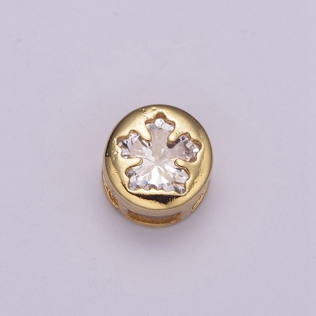 Gold Christmas Bead Spacer For Bracelet Making - Christmas Jewelry Supplies Gift - Santa Raindeer Bow Christmas Tree Star Snowflake Heart Bead with Cubic Zirconia B-766 to B-772 - DLUXCA