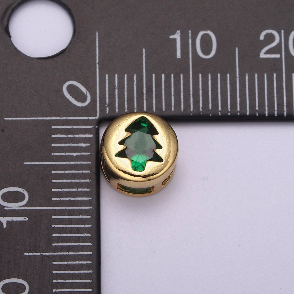 Gold Christmas Bead Spacer For Bracelet Making - Christmas Jewelry Supplies Gift - Santa Raindeer Bow Christmas Tree Star Snowflake Heart Bead with Cubic Zirconia B-766 to B-772 - DLUXCA