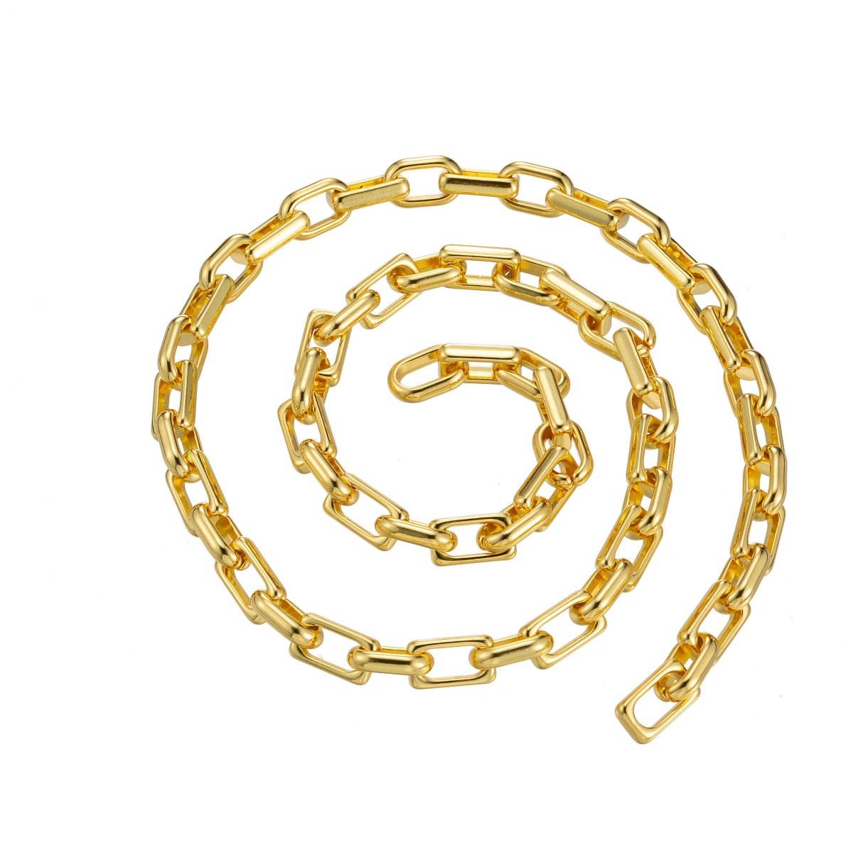 Gold Chunky Chain for Bracelet Layering Necklace Jewelry Making Supply, Unfinished Chain, 24K Gold Filled CABLE Chain | ROLL-501 Clearance Pricing - DLUXCA