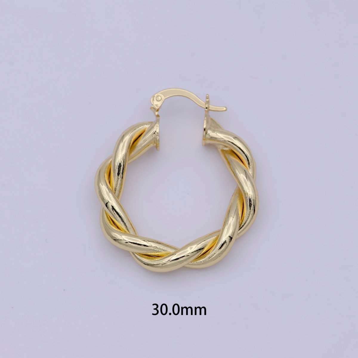 Gold Circle Twisted Hoop, 24k Gold Fill Hoop, Twisted Hoop, Gold Hoop Earrings, Dainty Minimalist Hoops Wholesale Jewelry T-335 T-336 T-355 - DLUXCA