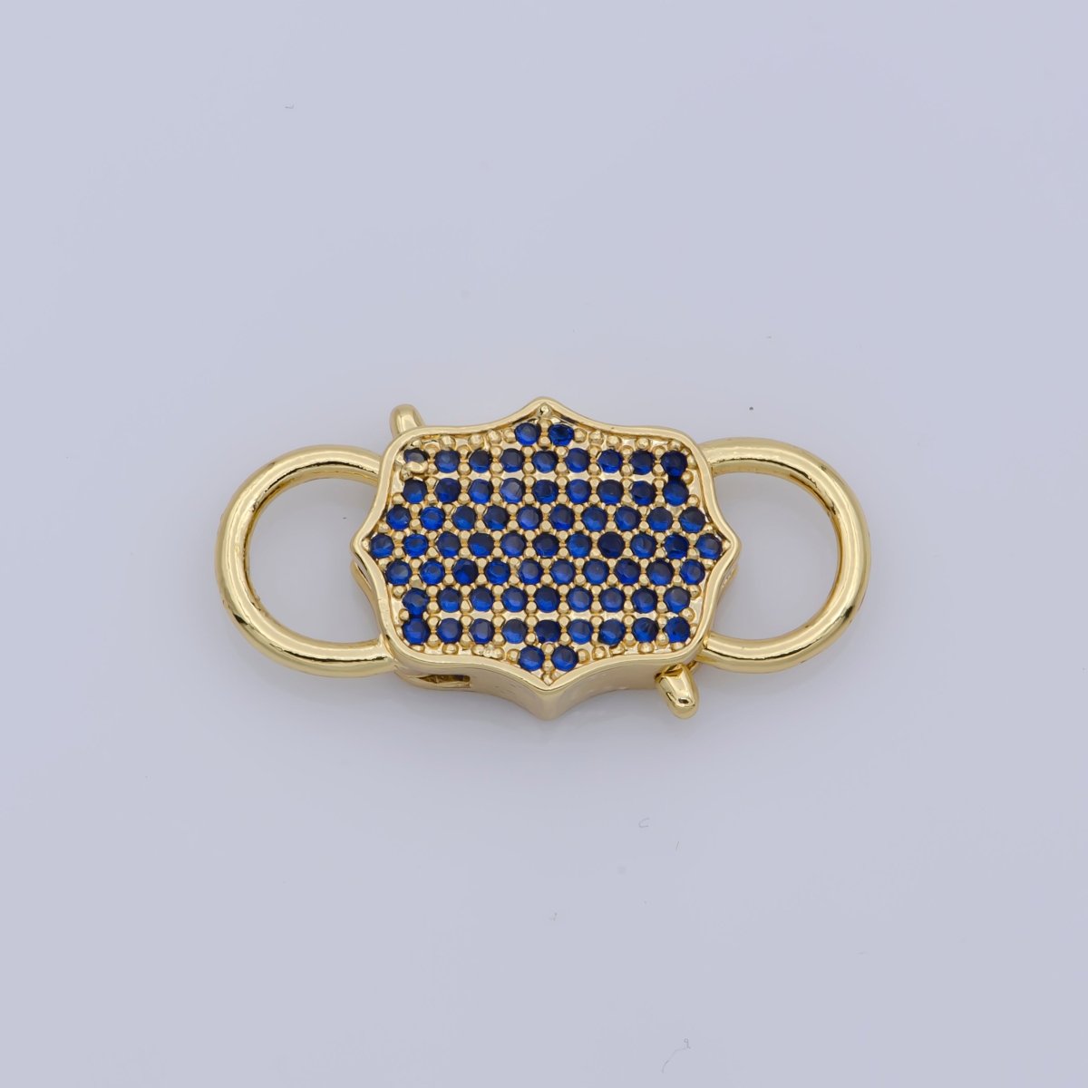 Gold Clasp Buckle Gold Interlock Micro pave Clasp Cubic Interlocking Clasp Fastener for Beading Bracelet Necklace Jewelry supplies F-328 - DLUXCA