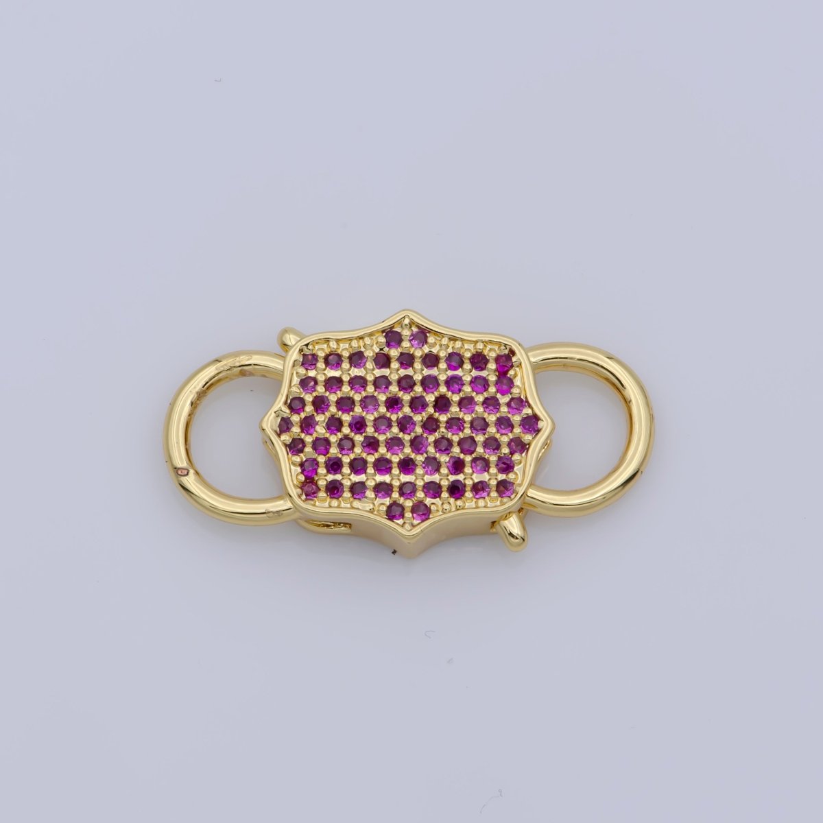 Gold Clasp Buckle Gold Interlock Micro pave Clasp Cubic Interlocking Clasp Fastener for Beading Bracelet Necklace Jewelry supplies F-328 - DLUXCA