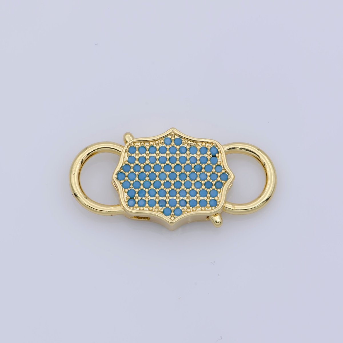 Gold Clasp Buckle Gold Interlock Micro pave Clasp Cubic Interlocking Clasp Fastener for Beading Bracelet Necklace Jewelry supplies F-328 - DLUXCA