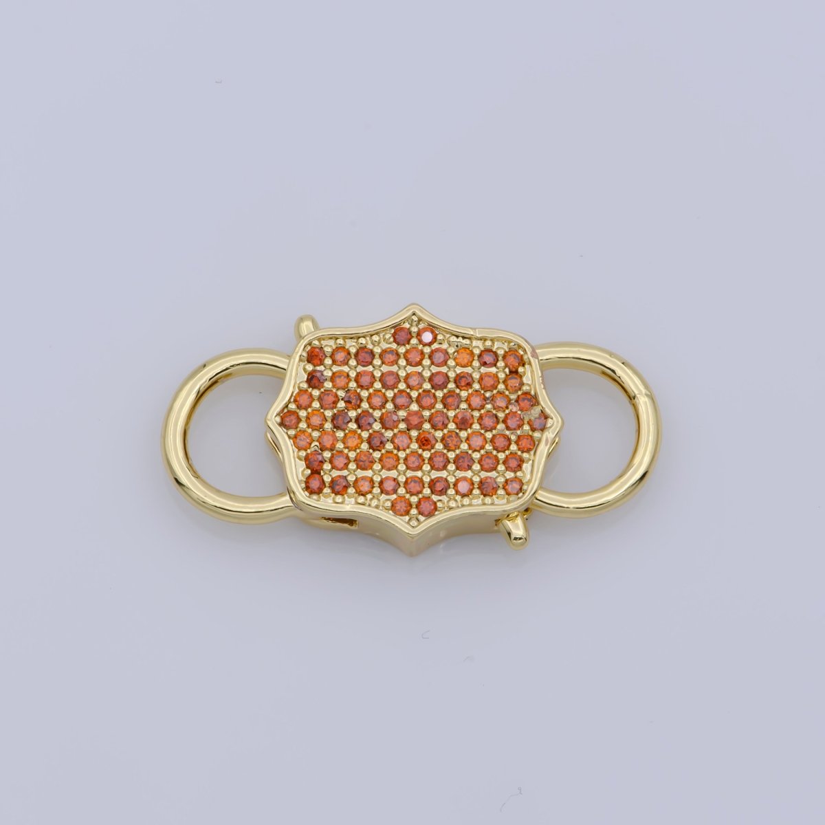 Gold Clasp Buckle Gold Interlock Micro pave Clasp Cubic Interlocking Clasp Fastener for Beading Bracelet Necklace Jewelry supplies F-328 - DLUXCA