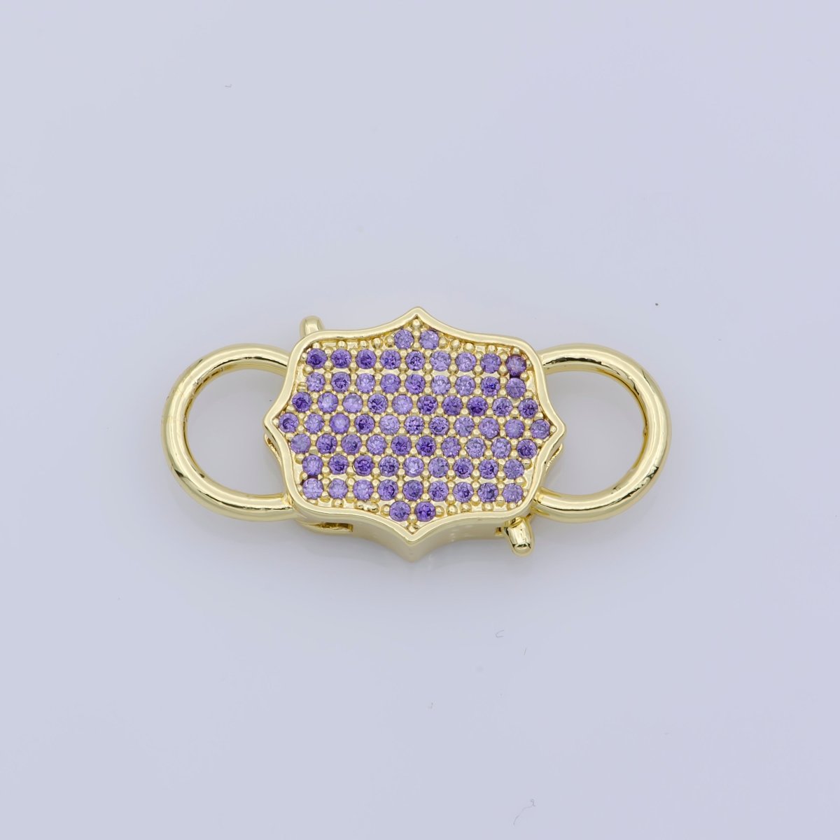 Gold Clasp Buckle Gold Interlock Micro pave Clasp Cubic Interlocking Clasp Fastener for Beading Bracelet Necklace Jewelry supplies F-328 - DLUXCA