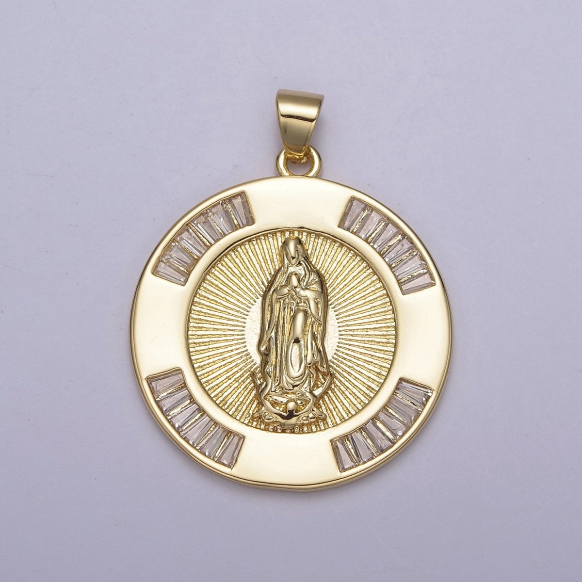 Gold Coin Medallion Religious Pendant Saint Jude / Lady Guadalupe Virgin Mary Charm for Jewelry Making Supply H-733 H-734 - DLUXCA