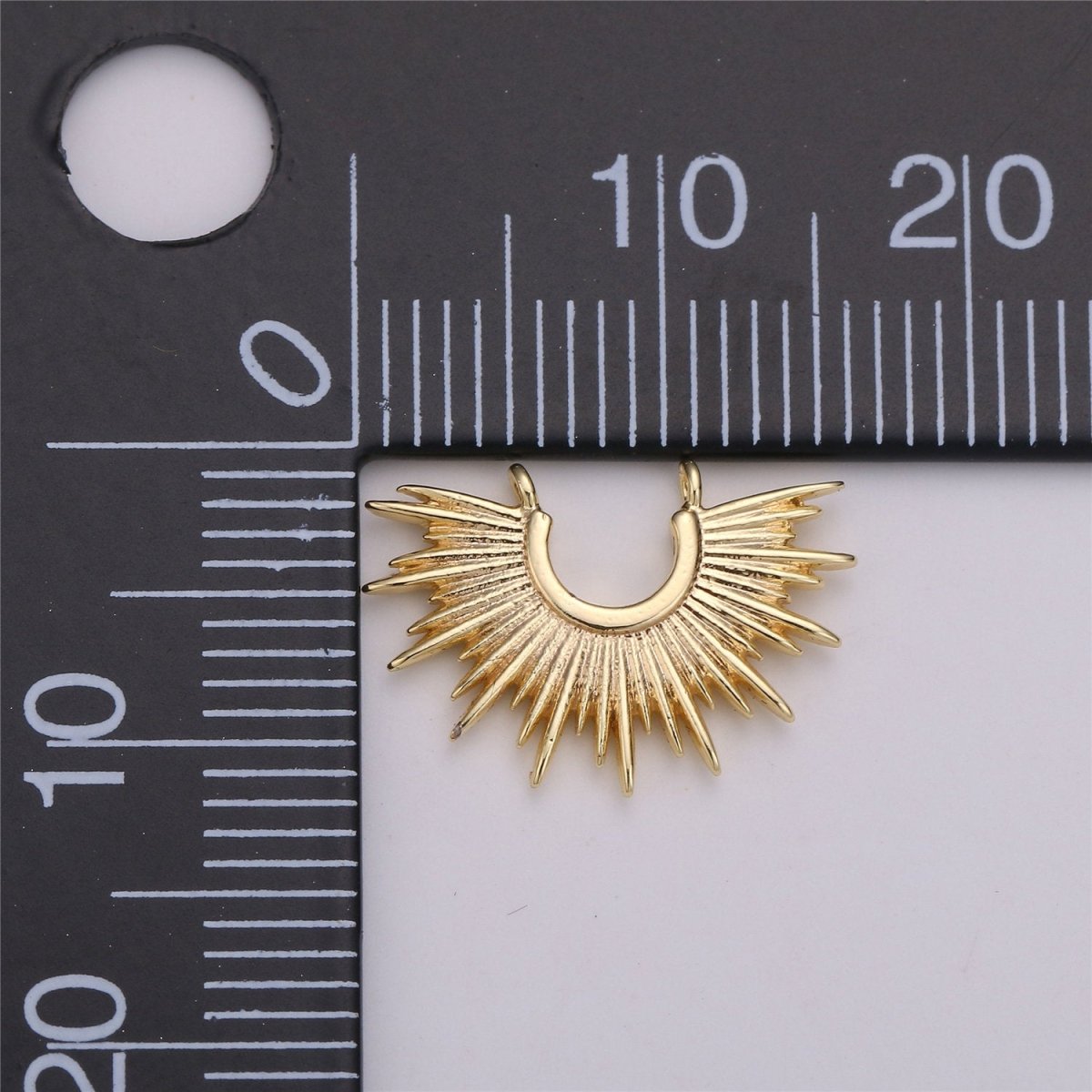 Gold Crescent Sun Charm 18k Gold Fill Sunburst Pendant Necklace Minimalist Celestial Crescent Sun Pendant Boho Ethnic Statement Necklace F-288 - DLUXCA
