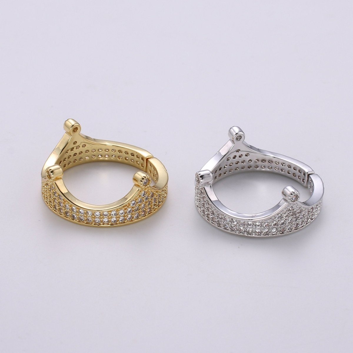 Gold Crown Ring - Micro Pave Crown Ring - Gold Vermeil Cubic Zirconia Adjustable Ring - Silver CZ Ring Crown - Open R-161 R-162 - DLUXCA