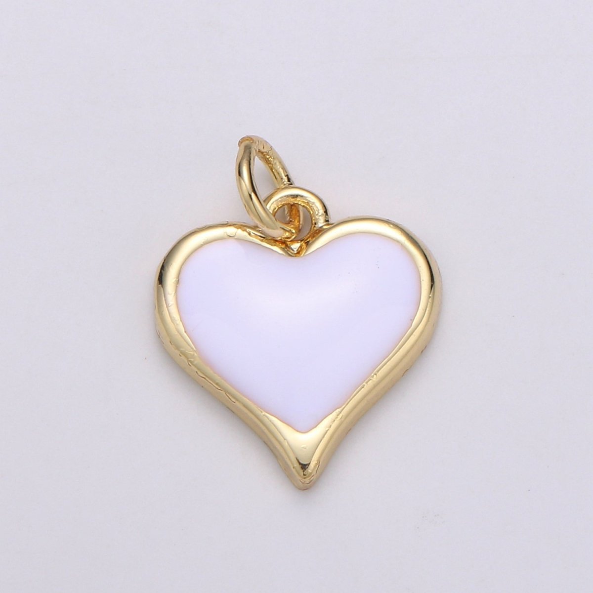 Gold Cute Dainty enamel Heart charm Red, Green, white charm 14k Gold Filled Heart Charm for Necklace Bracelet Earring Supply D-720 - D-722 - DLUXCA