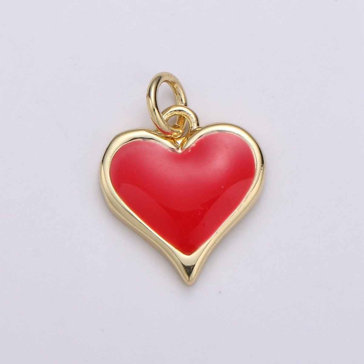 Gold Cute Dainty enamel Heart charm Red, Green, white charm 14k Gold Filled Heart Charm for Necklace Bracelet Earring Supply D-720 - D-722 - DLUXCA