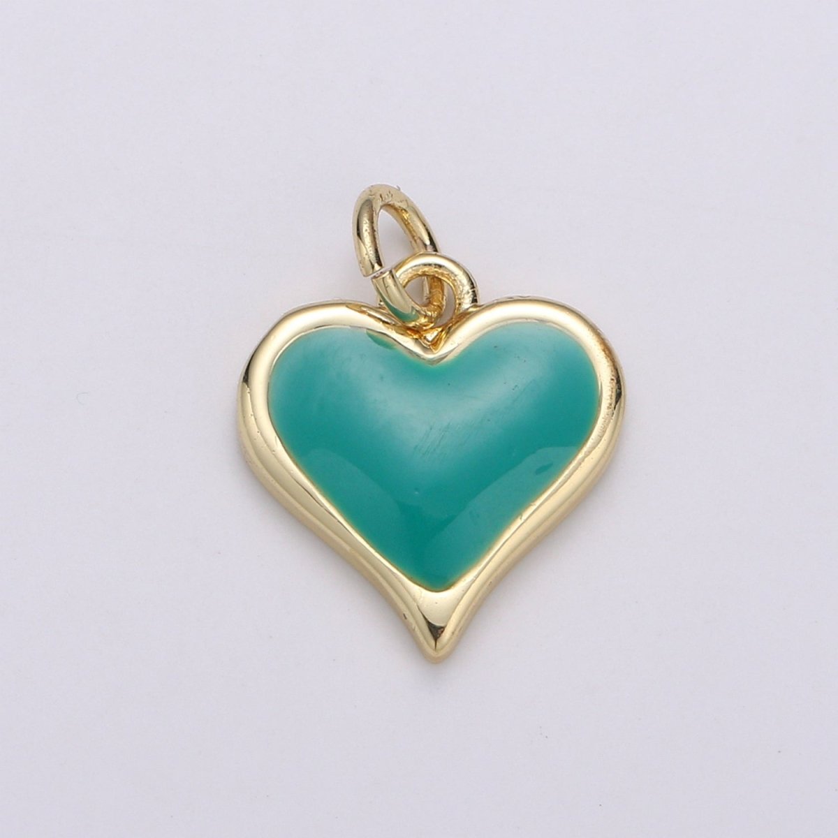 Gold Cute Dainty enamel Heart charm Red, Green, white charm 14k Gold Filled Heart Charm for Necklace Bracelet Earring Supply D-720 - D-722 - DLUXCA