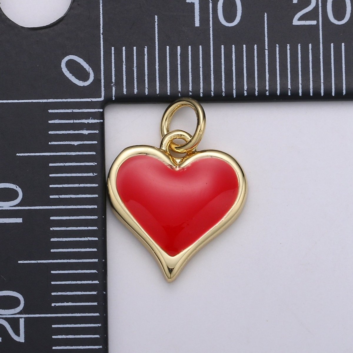 Gold Cute Dainty enamel Heart charm Red, Green, white charm 14k Gold Filled Heart Charm for Necklace Bracelet Earring Supply D-720 - D-722 - DLUXCA