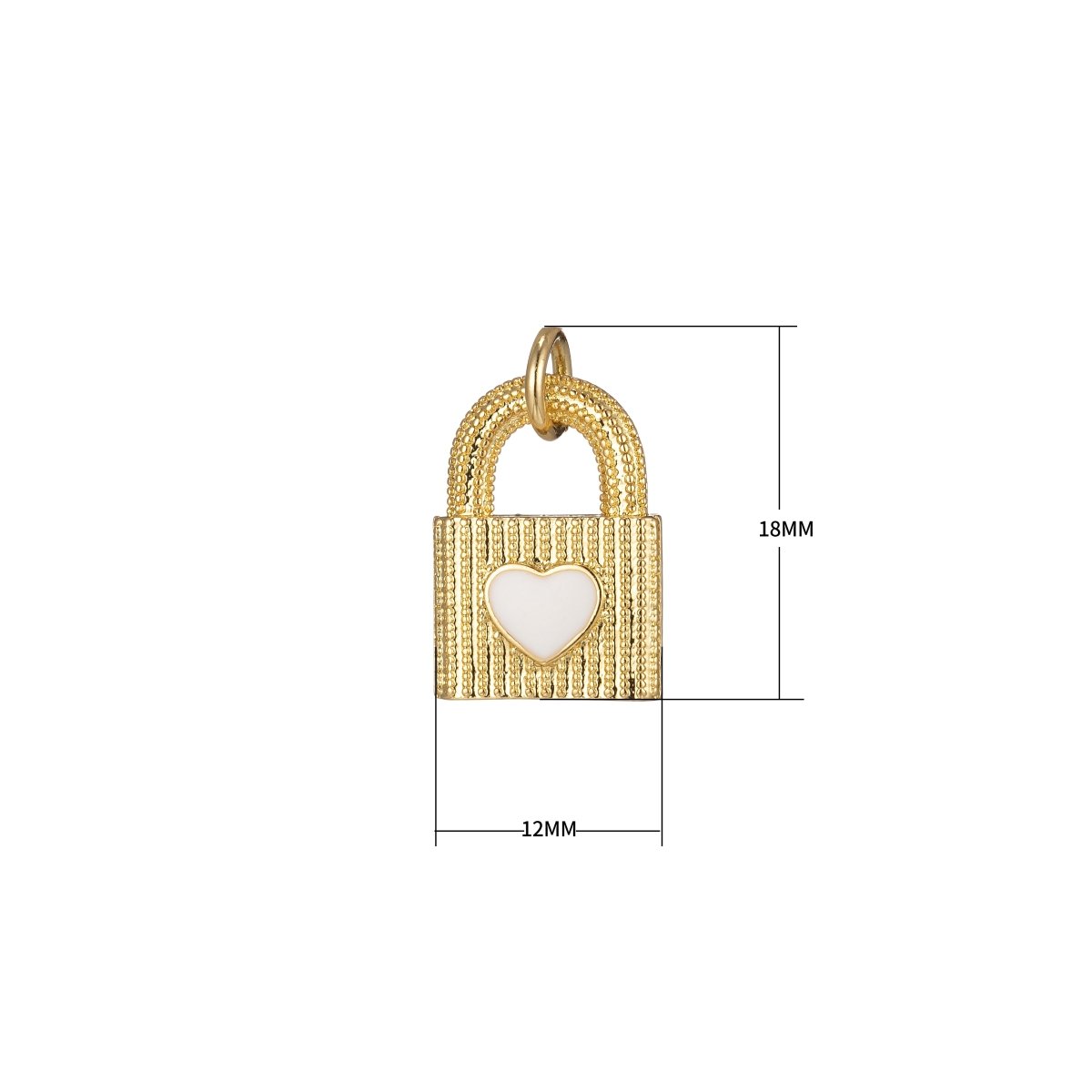 Gold Dainty Heart Padlock Charm Colorful Enamel Lock Charm for Necklace Bracelet Jewelry Making Black Blue Fuschia Green Yellow Pink M-255-M-265 - DLUXCA