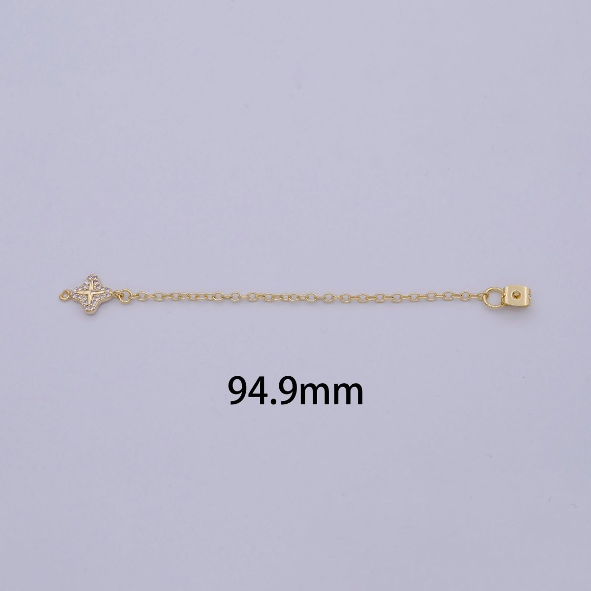 Gold Ear Back Stoppers, Earring Nuts with Long Tassel Chain 94.9mm CZ Star Earring Component Finding K-087 - DLUXCA