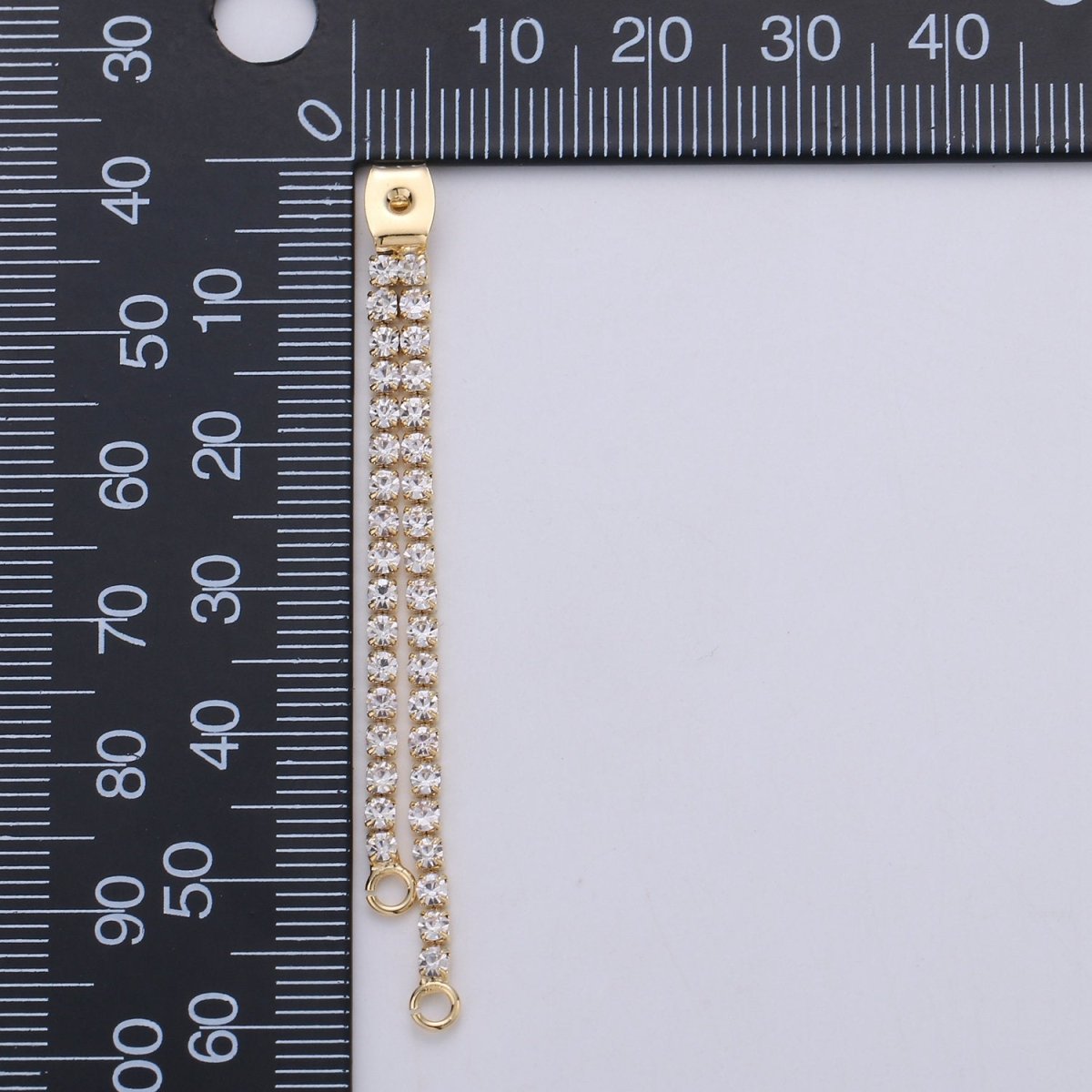 Gold Ear Back Stoppers, Earring Nuts With Micro Pave Tassel, Ear Jacket Jewelry Findings for Earring Component Supply 60mm K-428 - DLUXCA