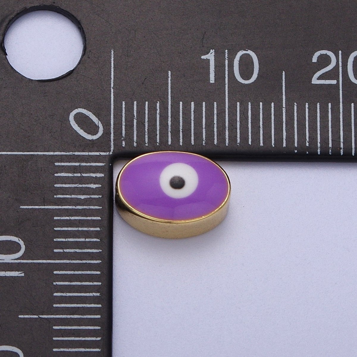 Gold Evil Eye Bead Spacer for Bracelet Red / Purple Eye Bead | B-671 B-652 - DLUXCA