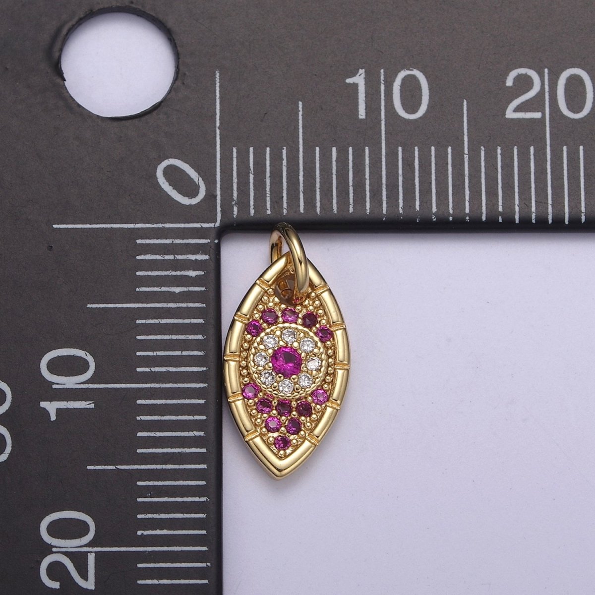 Gold Evil Eye Charm, Gold Eye Charm With Cubic Zirconia, Protecting Eye Charm, Dainty Eye Charm, Protecting Jewelry N-328 - N-330 - DLUXCA