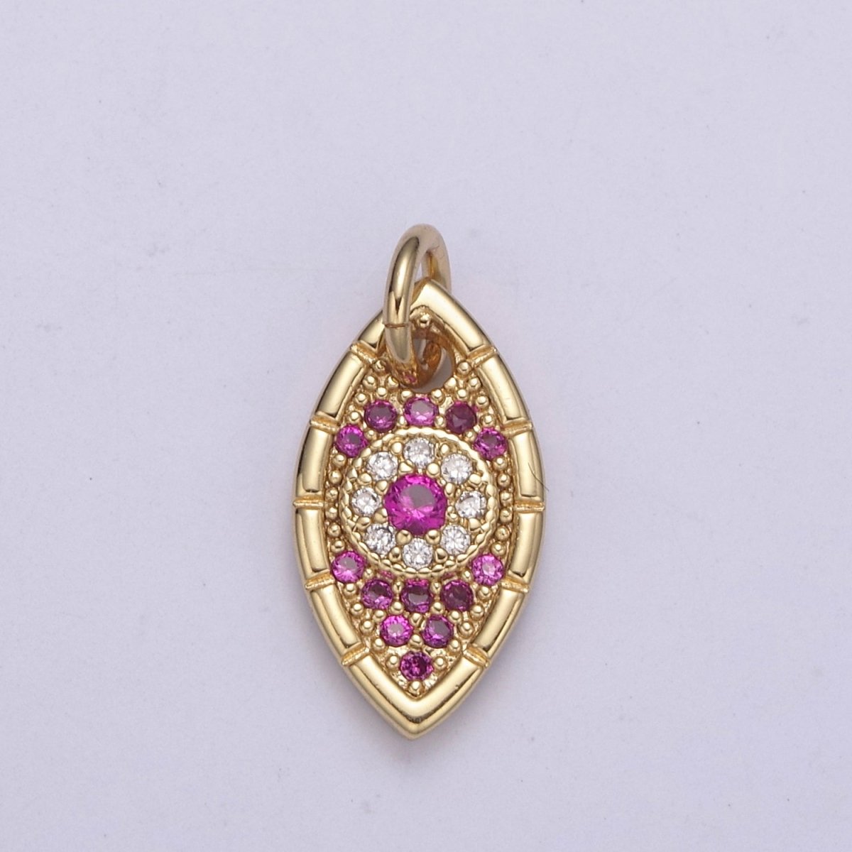 Gold Evil Eye Charm, Gold Eye Charm With Cubic Zirconia, Protecting Eye Charm, Dainty Eye Charm, Protecting Jewelry N-328 - N-330 - DLUXCA