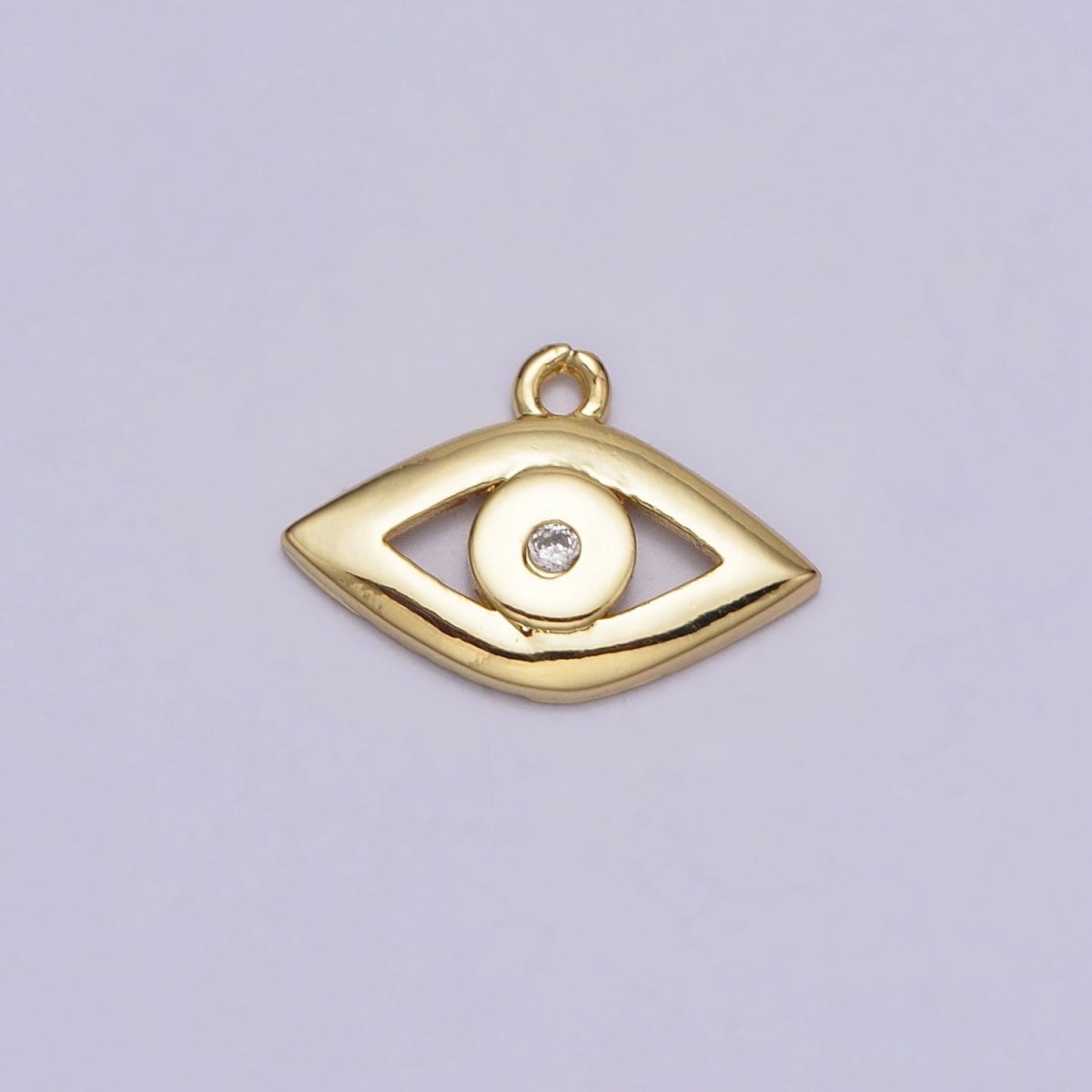 Gold Evil Eye Clear CZ Minimalist Add-On Mini Charm | AC208 - DLUXCA