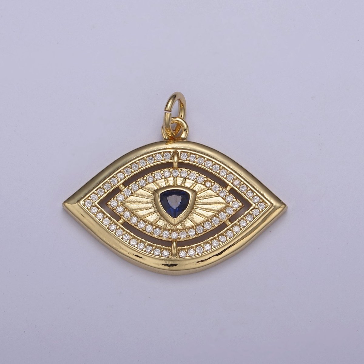 Gold Evil Eye Pendant 14K Gold Filled Eye Charm- Minimalist Jewelry Medallion Pendant Clear Blue Green Red Cz Layering Stacking N-653 - N-656 - DLUXCA