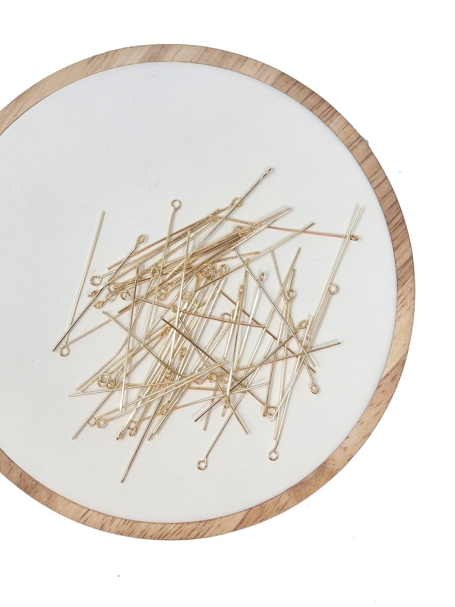 Gold Eye Pin Silver Rose Gold Black Open Eyepins Headpins 0.7mm (21 Gauge) by 20mm, 30mm, 35mm Jewelry Making Craft Supply DIY Finding L-537 L-538 L-549 - DLUXCA