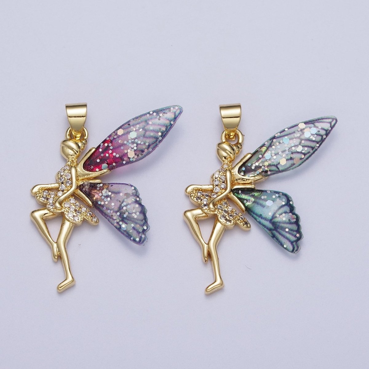 Gold Fairy Pendant Magical Dream Whimsical Charm H-666 H-669 - DLUXCA