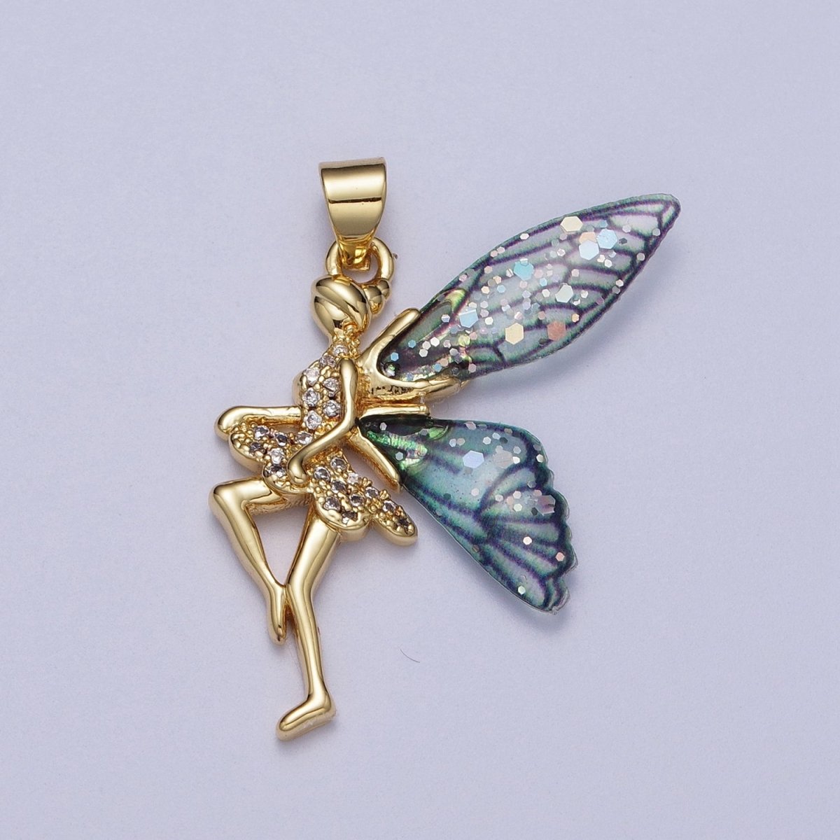 Gold Fairy Pendant Magical Dream Whimsical Charm H-666 H-669 - DLUXCA