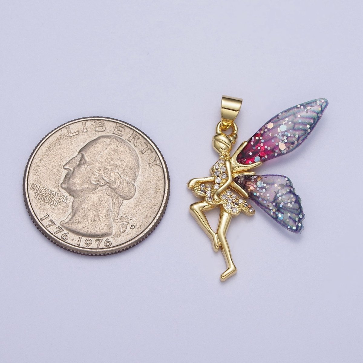 Gold Fairy Pendant Magical Dream Whimsical Charm H-666 H-669 - DLUXCA