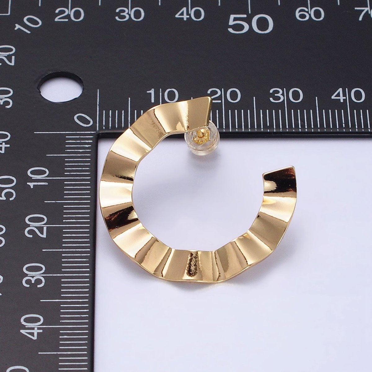 Gold Fan Earrings, Modern Hoops Fan Earrings, Art Deco Earrings Silver Earrings Design AB656 AB667 - DLUXCA