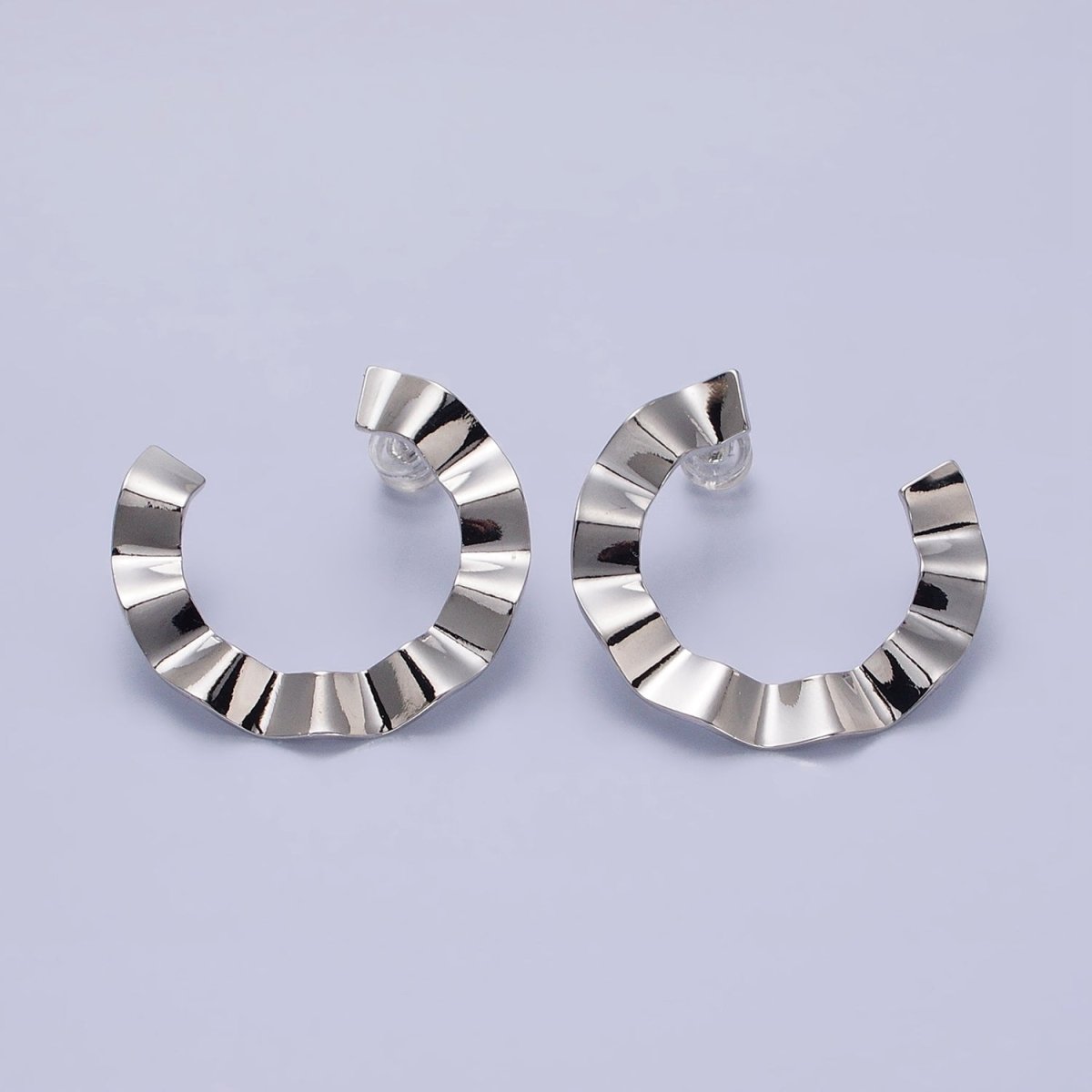 Gold Fan Earrings, Modern Hoops Fan Earrings, Art Deco Earrings Silver Earrings Design AB656 AB667 - DLUXCA