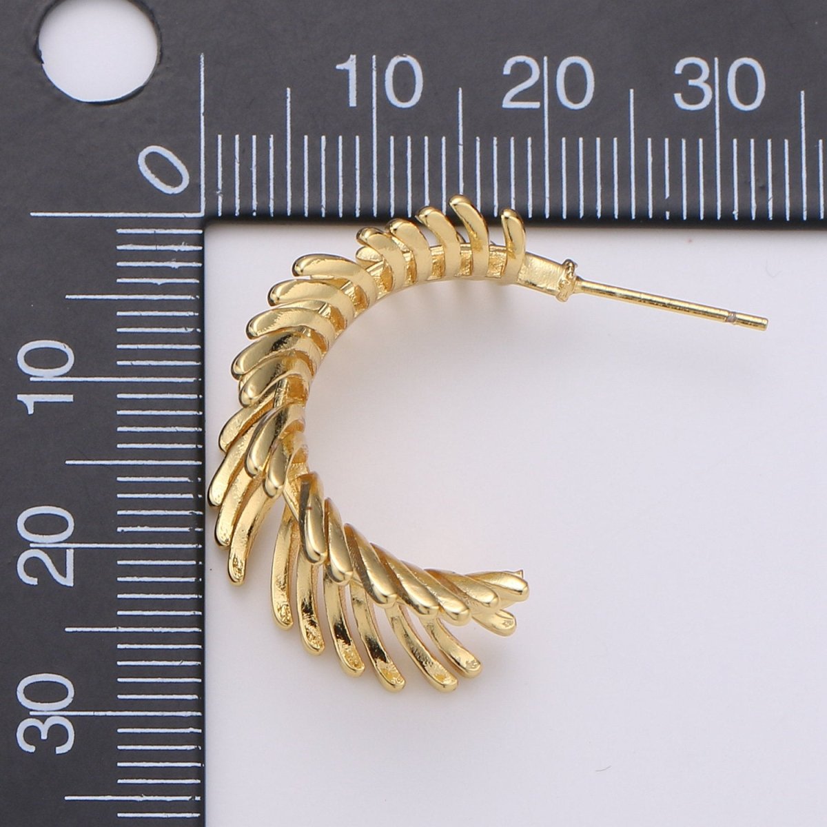 Gold Feather Hoop Earrings Boho Gold Leaf Hoop Earrings Autumn Jewelry Festival Earrings Gift for Her Bohemian Earrings Big Hoop Earring Q-201 - DLUXCA