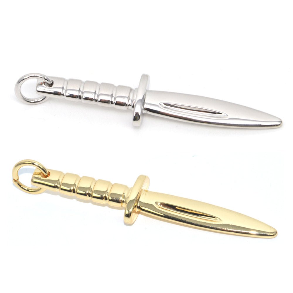 Gold Fill Antique Knife Charm Dagger Design For Jewelry Making Necklace Pendant Bracelet hoop earring pendant C-261 - DLUXCA