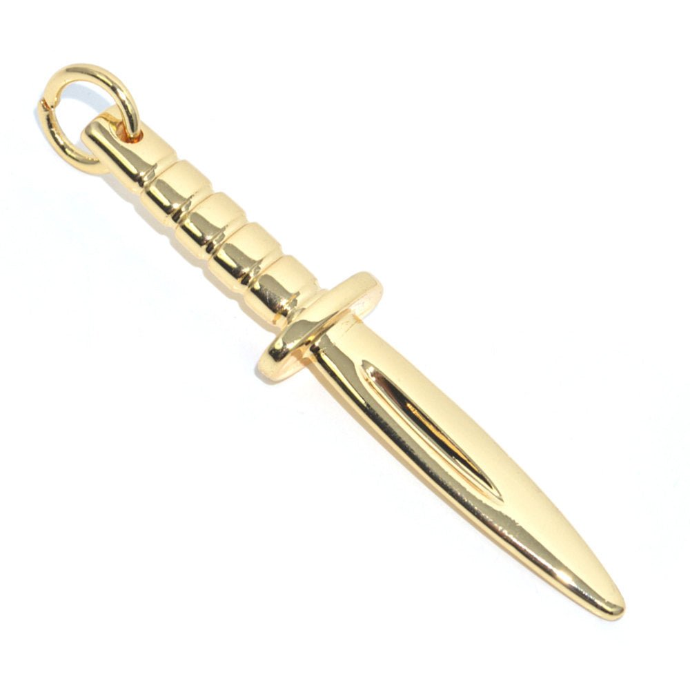 Gold Fill Antique Knife Charm Dagger Design For Jewelry Making Necklace Pendant Bracelet hoop earring pendant C-261 - DLUXCA
