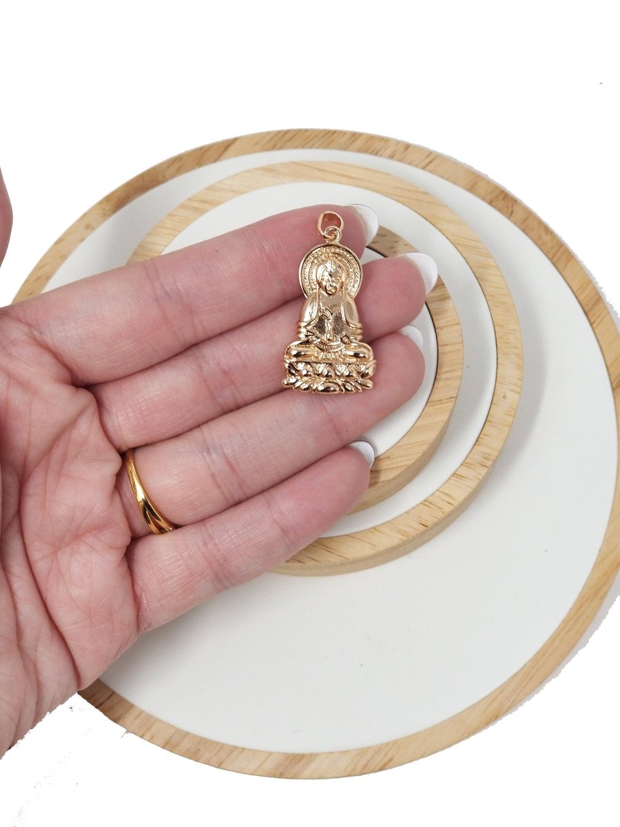 Gold Fill Buddha Religious Pendant for DIY Jewelry Making H-503 - DLUXCA