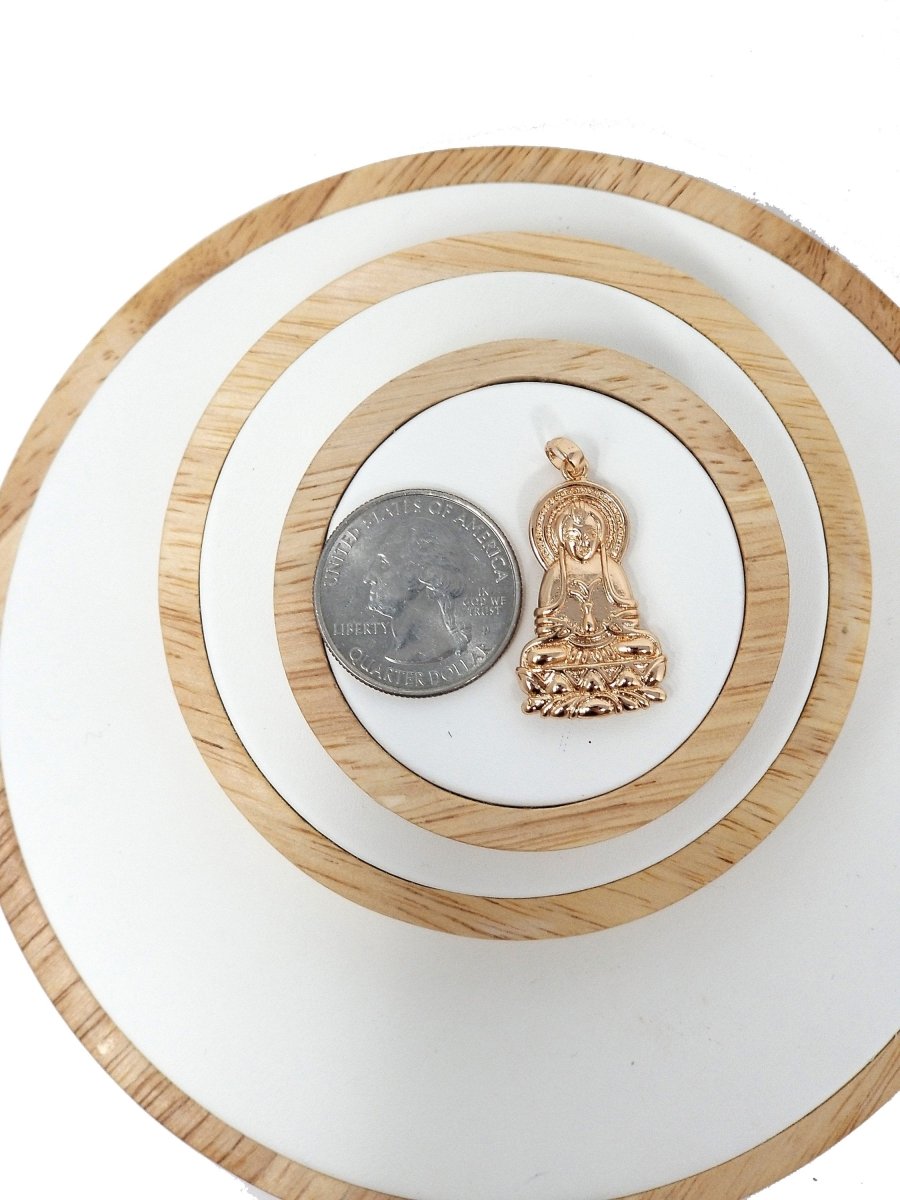 Gold Fill Buddha Religious Pendant for DIY Jewelry Making H-503 - DLUXCA